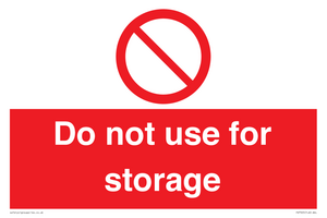 Do not use for storage